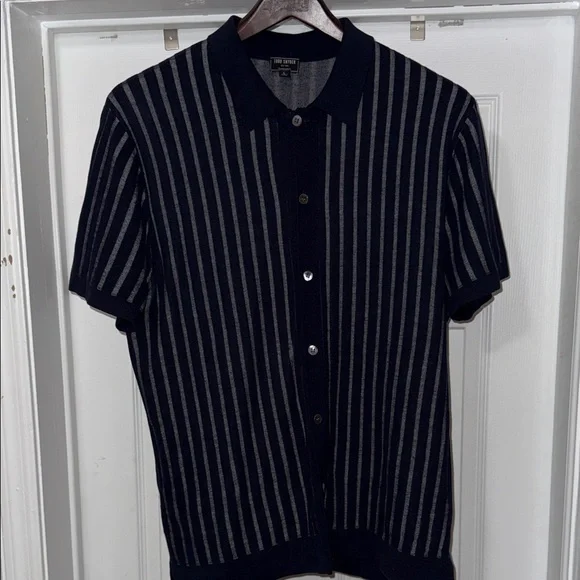 Todd Snyder Vertical Stripe Bungalow Polo Shirt